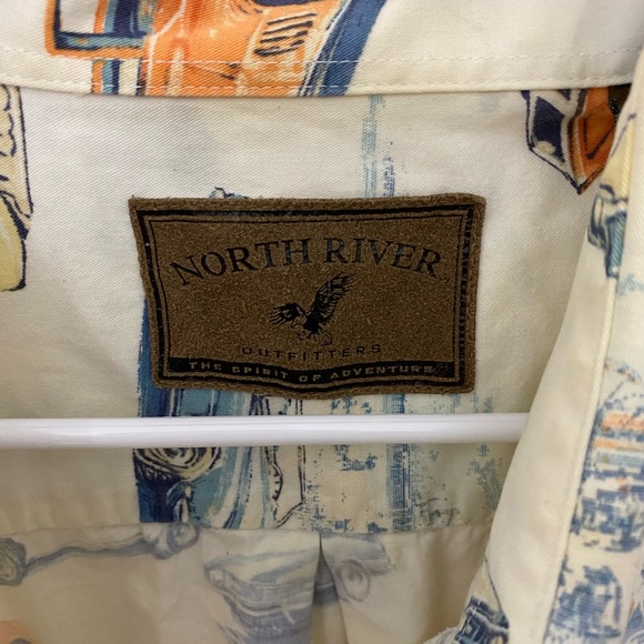 North River Outfitters novelty vintage car short sleeve button down - Picture 6 of 6